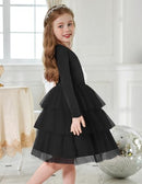ARSHINER TODDLER TUTU DRESS GIRLS LONG SLEEVE FALL 2T - BLACK - Like New