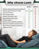 Lunix 6pcs Orthopedic Bed Wedge Pillow Set Memory Foam Back Pain Relief - Navy - Brand New