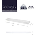 High & Mighty Floating Shelf 36in 1 Pack B0787BYFFV - WHITE - Brand New