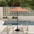 CALIFORNIA UMBRELLA 9' RD ALUMINUM PATIO UMBRELLA CRANK LIFT BLACK RUBY STRIPE - Like New