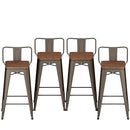 HAOBO Home 24" Metal Bar Stools Counter Height Stool Set of 4 B075RV43RP -NEW - Brand New