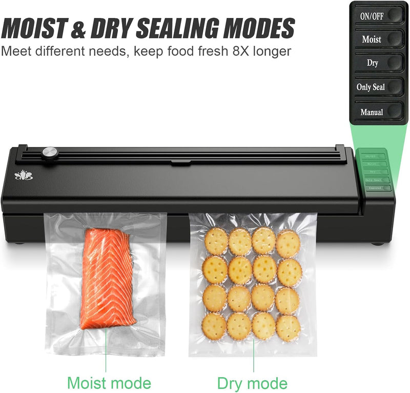 Etunsia Cordless Rechargeable Vacuum Sealer Machine - BLACK - Brand New