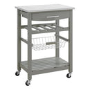 Linon Natalie Stainless Steel Top Rolling Kitchen Storage Cart B07CXHRFSH - Gray - Brand New