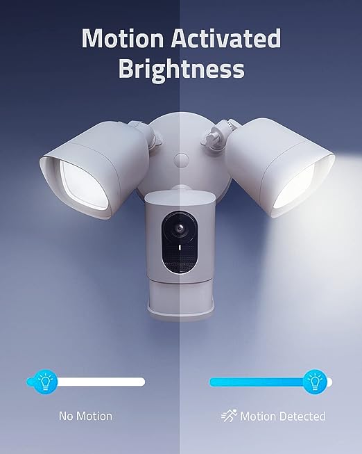 Eufy Security Floodlight Cam 2 2K2-Way Audio T8424121 - White Like New