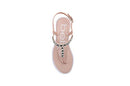 Girl's PCU Sparkly Rhinestone Fashion T-Strap Thong Sandals Blush Multi 2-3 - Brand New
