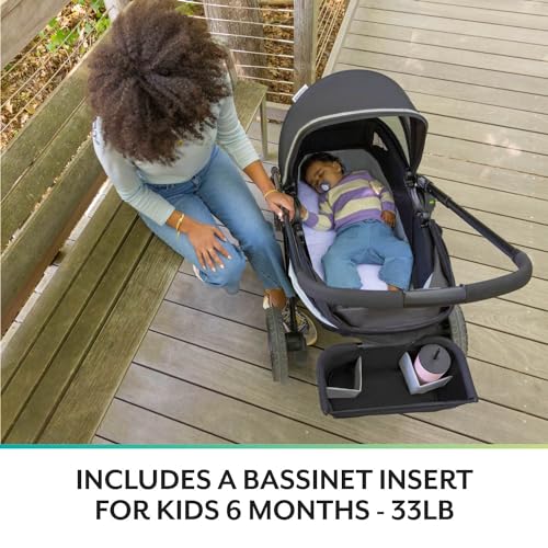EVENFLO PIVOT XPLORE DREAMZ ALL-TERRAIN STROLLER BASSINET,18912482 - BLACK - Like New