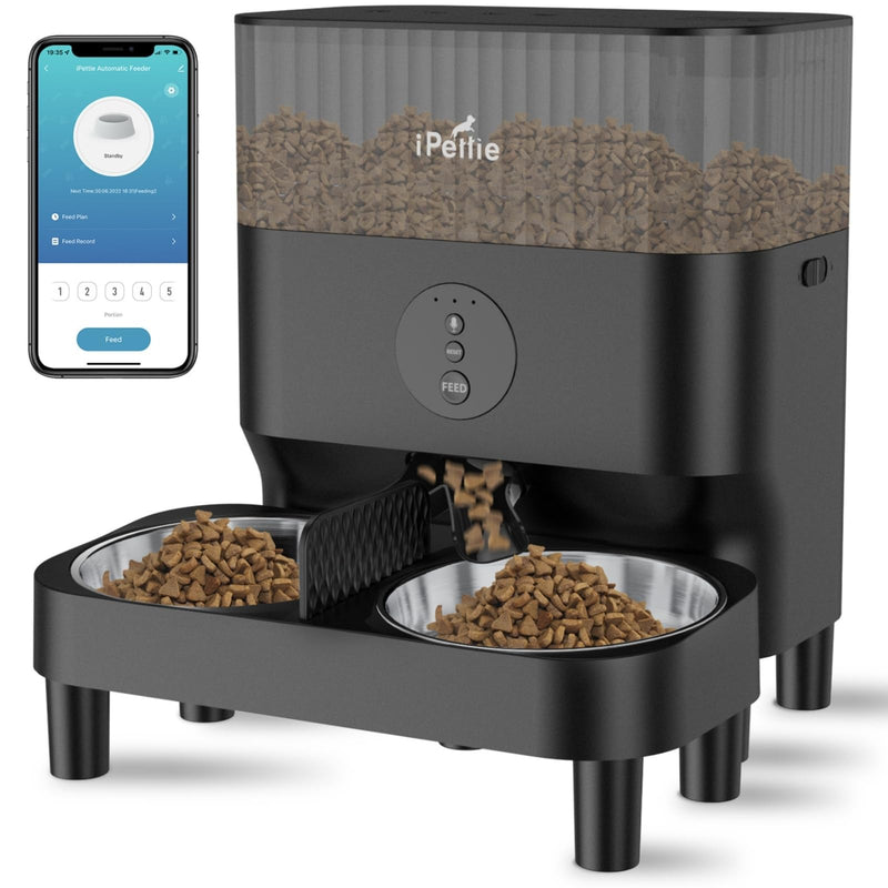 IPETTIE AUTOMATIC WIFI PET FEEDER 2 PETS 5L/21 CUP CAPACITY - BLACK - Like New
