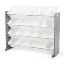 HUMBLE CREW KIDS TOY ORGANIZER WITH 16 BINS, 4 TIER STORAGE WO701 - GRAY/WHITE - Like New