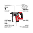 MILWAUKEE 2912-20 M18 FUEL 18V 1" SDS PLUS BRUSHLESS ROTARY HAMMER - BLACK/RED - Like New