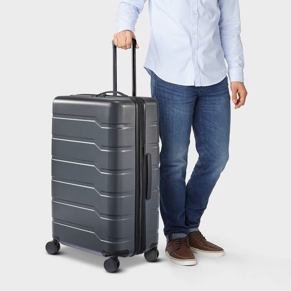 OPEN STORY HARDSIDE LARGE CHECKED SPINNER SUITCASE - OPEN STORY™ - GRAY - Like New