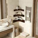 ALSONERBAY CORNER SHELF WALL MOUNT SET OF 3 FLOATING SHELVES - DARK BROWN - Like New