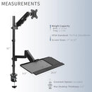 VIVO Black Clamp-on Monitor & Keyboard Tray Desk Mount STAND-SIT1B - Black - Brand New