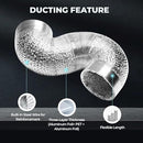 SIMPLE DELUXE SIMPLE DELUXE 14" 25FT DUCTING, NON-INSULATED FLEX FOIL, 2 CLAMPS - Brand New