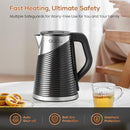 OLEGA ELECTRIC KETTLE - 1500W ELECTRIC TEA KETTLE 1.8L STAINLESS STEEL - BLACK - Like New