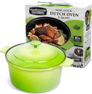 Granitestone Diamond Dutch Oven, 5 Quart Nonstick Enameled Pot, Lid, - Green Like New