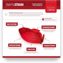 KITCHEN GIZMO SNAP N STRAIN STRAINER CLIP ON SILICONE COLANDER - RED - Like New
