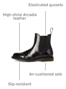 32217001 DR. MARTENS WOMEN'S FLORA CHELSEA BOOT BLACK SIZE 8 W - Like New