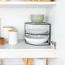 SMART DESIGN 3-TIER KITCHEN CORNER SHELF RACK, STEEL FRAME, 9 X 7.9 INCH - BLACK - Brand New