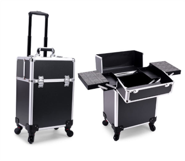 FORAO845 Luggage 22" Rolling Nail Case Wheeled Makeup Trolley - BLACK WHITE - Like New