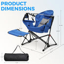 AINFOX Hammock Camping Chair with Footrest, Foldable Rocking Chairs - Blue - Like New