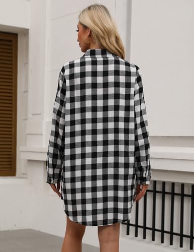 HOTOUCH WOMENS FLANNEL PLAID BOYFRIEND SHIRTS WITH POCKETS - SIZE: WOMEN M - Like New