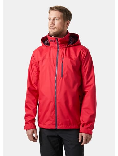 34443 Helly Hansen men's Crew Hooded Jacket 2.0 RED SIZE LARGE - Brand New