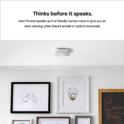 Google Nest Protect Smoke Alarm Smoke Detector Carbon Monoxide S3003LWES - White Like New