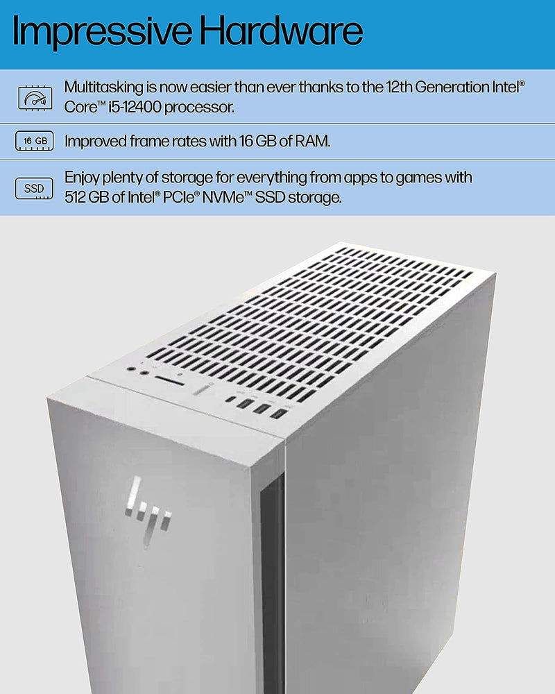 HP Envy Desktop PC i5-12400 16GB 512GB SSD RTX 3060 TE02-0020 - White - Like New