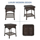 Jeco Wicker Patio End Table in Espresso - Brand New