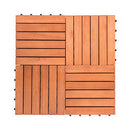 Outdoor Patio 6-Slat Eucalyptus Interlocking Deck Tile - Brand New