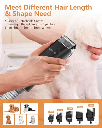 IDEATOY DOG GROOMING VACUUM 3L LARGE CANISTER DOG VACUUM FOR SHEDDING - BLACK - Brand New