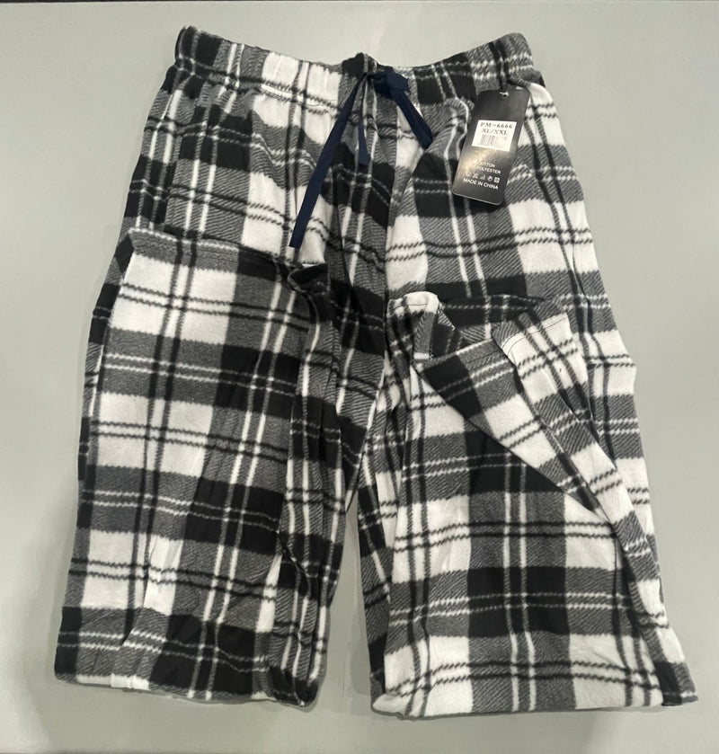 YUNA PAJAMA PANTS WOMENS MULTI PLAID ELASTIC WAIST - SIZE: XL/2XL - BLACK/WHITE - Brand New