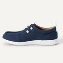 AEMN82375Q226 AMAZON ESSENTIALS MEN CANVAS MOC TOE LOAFER SIZE 9.5 NAVY/WHITE - Like New