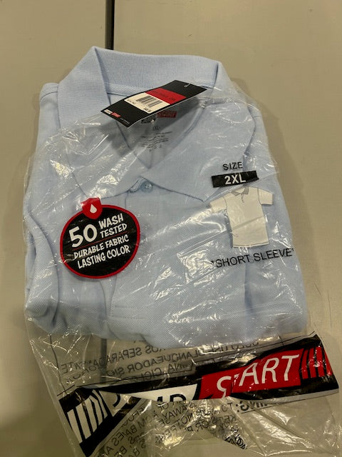JUMP START 2XL BABY BLUE SHORT SLEEVE POLO SHIRT - BABY BLUE - Brand New
