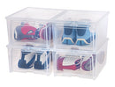 IRIS IRIS USA Stackable Shoe Storage Box with Flip Up Door, 4 Pack - Wide - Like New