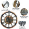 DORBOKER 27" Large Real Moving Gears Wall Clock Toughened Glass Cover - Brown - Like New