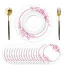 50 Pack Paper Placemats Disposable Pink and White Placemats 13.7 Inch - Like New