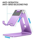 OMOTON ADJUSTABLE CELL PHONE STAND C2 ALUMINUM DESKTOP PHONE HOLDER - PURPLE - Like New