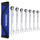 WORKPRO 7-PIECE RATCHETING COMBINATION WRENCH SET 72 TEETH CR-V METRIC 8MM-17MM - Like New