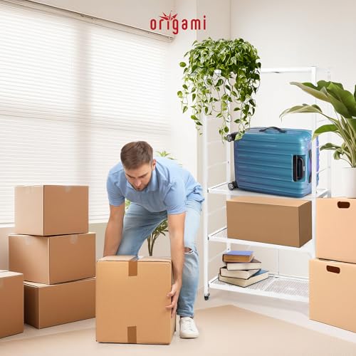 ORIGAMI 4 TIER FOLDABLE HEAVY DUTY METAL STEEL ADJUSTABLE GARAGE - WHITE - Like New