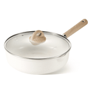 CAROTE 11" NONSTICK SAUTE PAN WITH LID COVER, 5QT - WHITE - Brand New