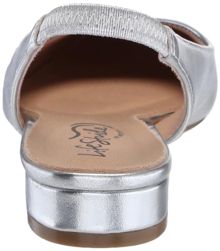 LIFESTRIDE WOMEN'S CLAIRE SLINGBACK BALLET FLATS - WOMEN 6 - SILVER - Like New