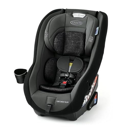 GRACO CONTENDER SLIM CONVERTIBLE CAR SEAT, WEST POINT, SPACE-SAVING - BLACK - Like New