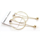 REBECCA MINKOFF GOLD HOOP & CHAIN BALL DANGLE EARRINGS - GOLD - Brand New