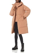 AMAZON ESSENTIAL WOMEN'S OVERSIZED LONG HOODED JACKET LIGHT BROWN XL - Like New