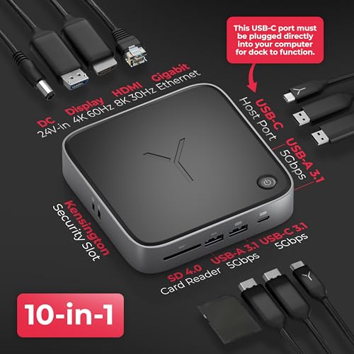BRYDGE STONE CORE POWERED DOCKING STATION 10 PORTS 100W PD B2206A00A1INT0B BLACK - Like New