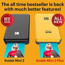 Kodak All-New Mini 2 Plus Bluetooth Portable Photo Printer - Yellow - Like New