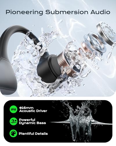 DEMICEA OPEN EAR SPORT HEADPHONES, WIRELESS BONE CONDUCTION - RED - Like New