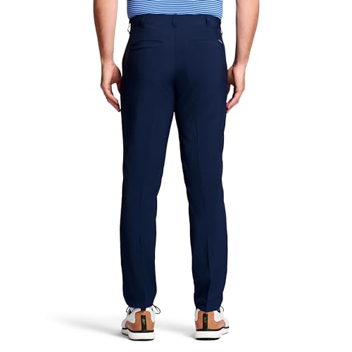 IZOD MEN'S GOLF SWINGFLEX STRAIGHT-FIT FLAT-FRONT PANTS - PEACOAT 34X34 - Like New