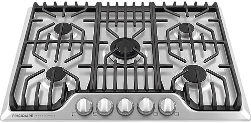 FRIGIDAIRE PROFESSIONAL 30" GAS COOKTOP 5 BURNERS LIQUID PROPANE FPGC3077RS STST Like New